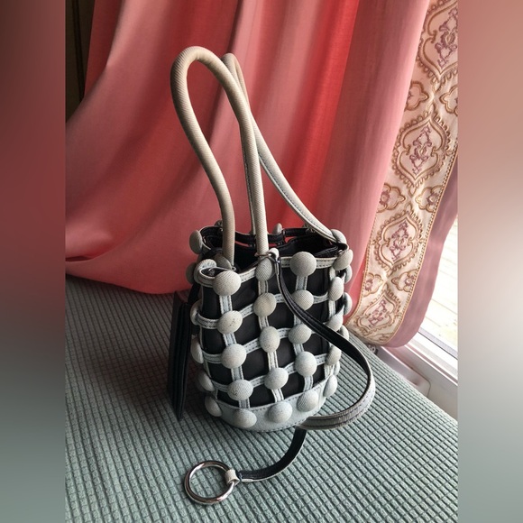 Alexander Wang Nappa Denim Dome Studded Mini Roxy Bucket Bag - Picture 3 of 13